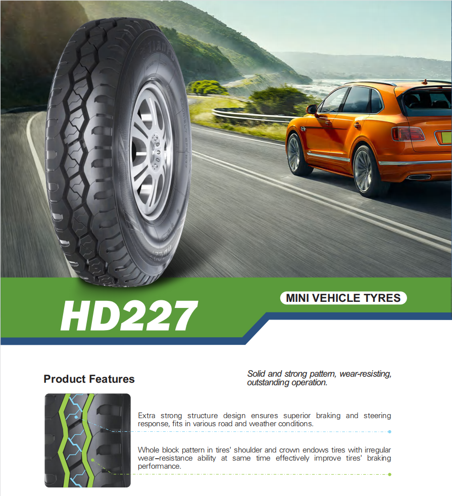 Mini vehicle tyres HD515 HD517 145/70R12 155R12C 500R12 185R14C